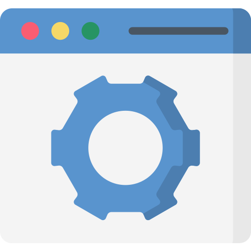 An internet browser with a settings cogwheel in its viewport.