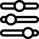 Three settings bars laid atop one another.