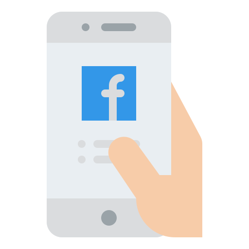 A hand is scrolling on a phone with a large Facebook image and some obscured text.