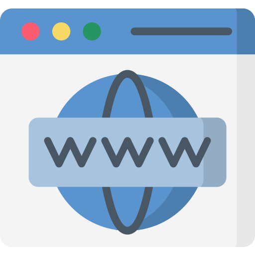 An internet browser with the internet globe symbol overlaid with WWW banner in its viewport.
